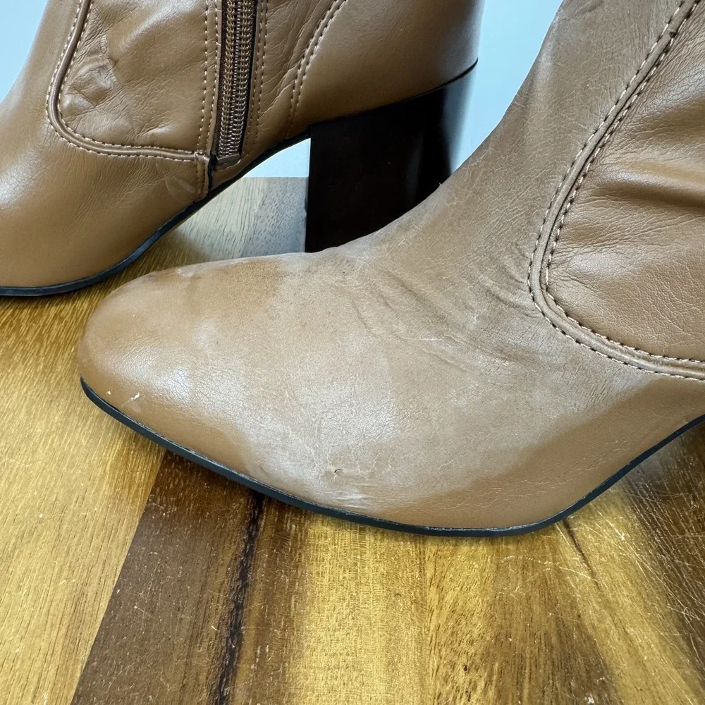 Womens New Franco Sarto Talfer Brown Faux Leather‎ Knee High Riding Boots Size 8